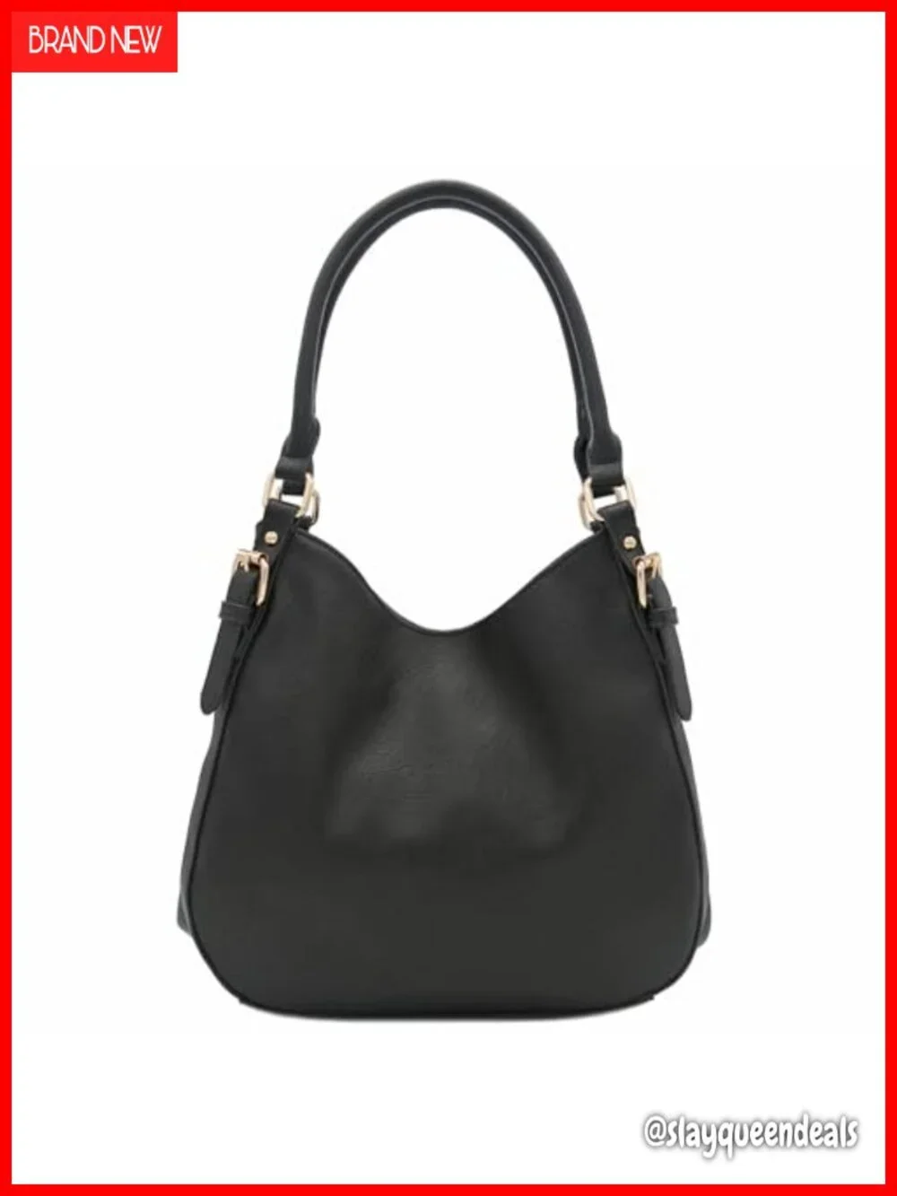 Lightweight 3 Compartment Faux Leather Medium Hobo Bag with Gold Tone Hardware